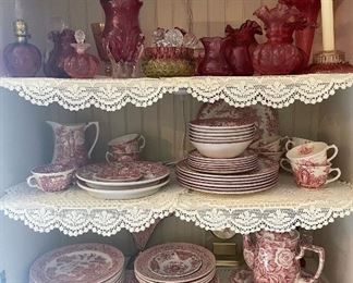 Red & White China, Ruby Red Glass Decor