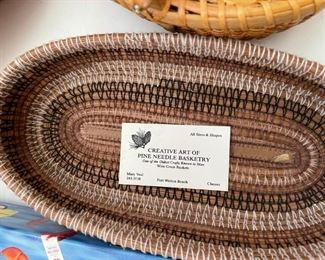 Collection of Pine Needle baskets 