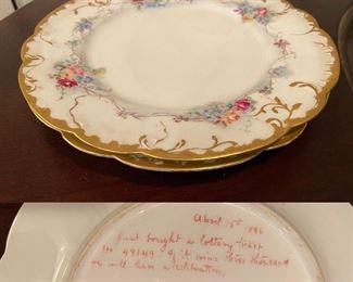 2 H & C France Hand Painted Porcelain Dishes