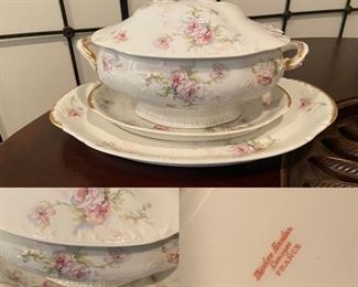 Theodore Haviland Limoges France covered Soup Tourine, & Serving Platters