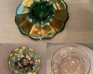 Carnival Glass Dish
Pink Depression Glass Dish/Cabbage Rose Federal Glass Vegetable Bowl