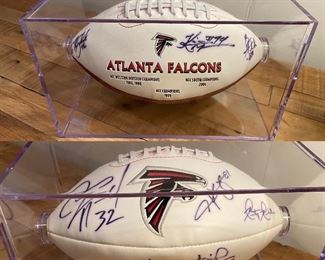 Signed Atlanta Falcons Football in Display Case