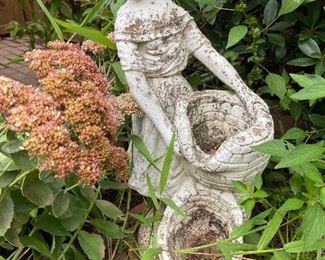 Concrete Lady Yard Statue