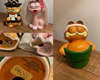 Vintage Enesco 70’s Garfield Bride & Groom Figurines