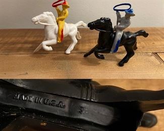 Vintage USA Miniature Plastic Toy Horse & Riders