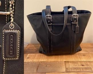 Very Gently used Coach Black Leather Handbag 