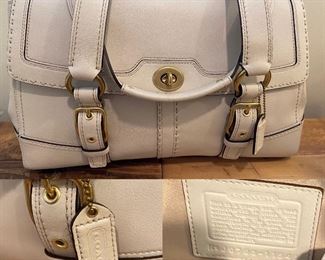 Very Gently used Coach Winter White Leather Handbag 
