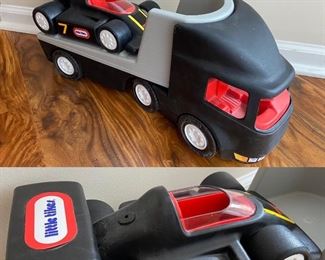 Vintage Little Tikes Truck with Ramp & Race Car