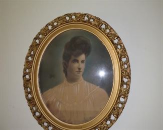 Antique frame with picture