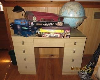 Mid-century desk& misc