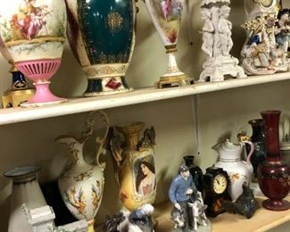 PORCELAIN LAMPS, VASES, FIGURINES AND MORE. 
