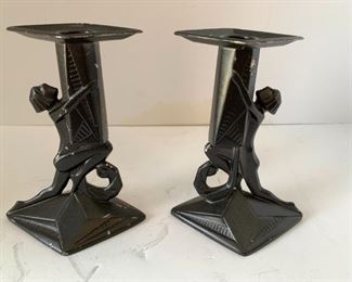 Pair of Art Deco Candlesticks FrankArt style