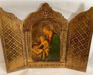 Altar piece, 15 1/8" x 9 3/4" closed; looks