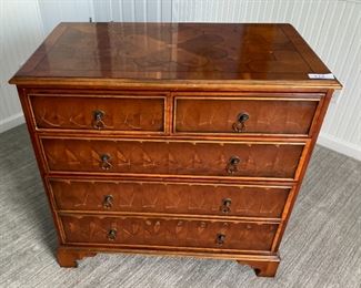 Contemporary 2 over 3 drawer chest; decorative