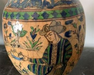 Reproduction Asian ceramic vase; 13" tall