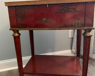 Maitland Smith chinoiserie 1-drawer stand, has