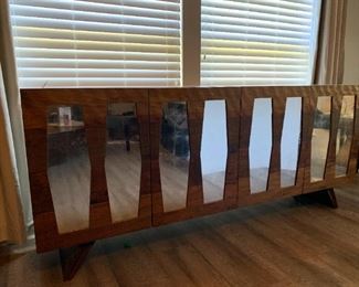 Mid-Century style buffet with mirrored insert