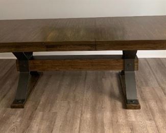 Reproduction industrial base dining table, wood