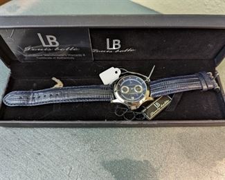 Bernoulli Stainless Steel Watch with Leather Wristband