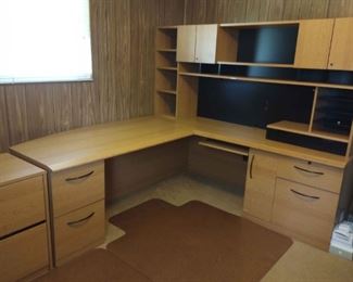 Large Wooden Office Desk And Table