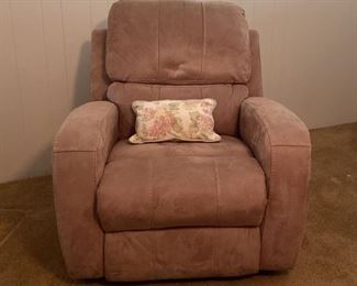 Reclining Chair Tan Faux Suede