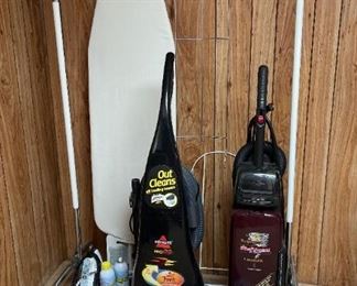 Vacuums, Ironing Board And Clothes Rack