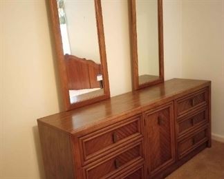 Wooden Dresser With Queen Headboard