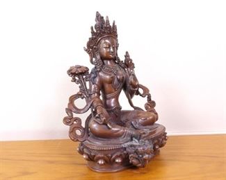 Antique SOLID Bronze, Highly Detailed Hindu/Buddha Statue