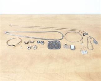 Lot of Misc .925 Sterling Silver Jewelry (97 Grams)