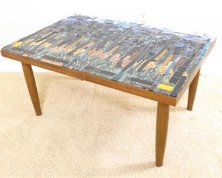 Vintage Stained Glass Mosaic Table