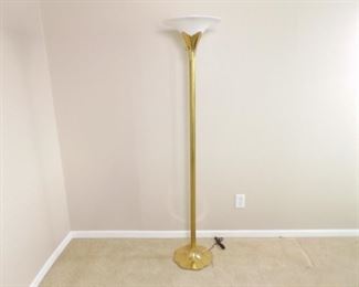 Hollywood Regency Brass Lily Lotus Stiffel Floor Lamp