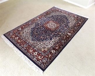 Hand Knotted 48" x 76" Wool and Silk Persian Rug