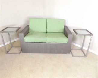 Wicker Outdoor Couch and End Tables