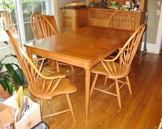 $450 - Dining room table w/2 leaves & 4 chairs                          64" x 38" without leaves 94" x 38" w/leaves (15" ea. leaf)