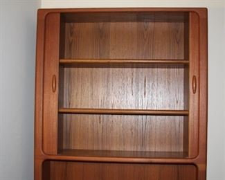 Item #4 #5 & #6 vintage MCM - Teak Danish Modern Tambour Wall Unit Cabinet w/one open display by Dyrlund (very rare we have three) - 47" w, 85" t, 15 3/4" d - $1,250 EACH 