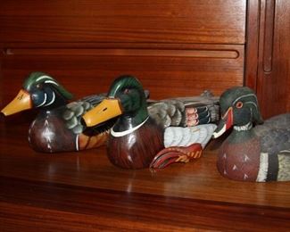 item #17 Set of Three Duck Decoys (2 of wood 1 of resin) nicely painted - $150 for all three