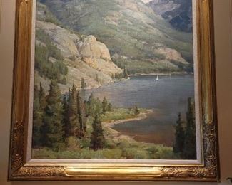 Clyde Aspevid "Sailing on Rosebud Lake" Oil on Canvas 36"x30"
