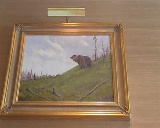 Kathy Wipfler "Bear on a Hill" Oil on canvas 16"x20"