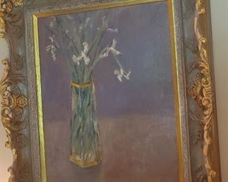 Linda Slobey "Still Life with Flowers in a Vase" Oil on canvas 20"x16"