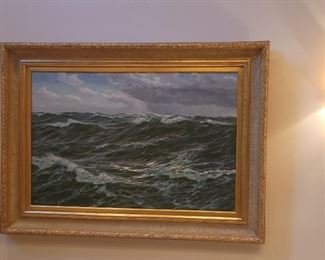 Patrick von Kalckwrewth "Seascape" Oil on canvas 24"x36"