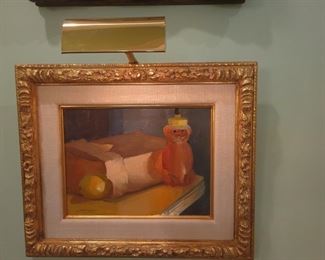 Dawn Whitelaw "Still Life with Honey Bear and Lemons" Oil on artistboard 9"x12"