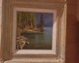 Jim Wilcox "String Lake Shores" Oil on masonite 12"x16"