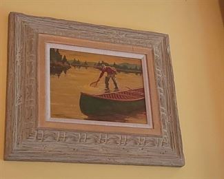 Tim Tanner "Fishing" Oil on masonite 9"x12"