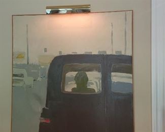 Bill Killebrew "Car in Traffic" Oil on Canvas