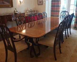 Baker Dining Room table with THREE leaves