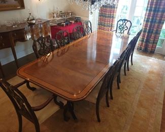 Baker Dining Room Table with THREE leaves