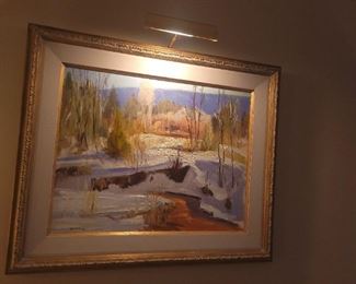 Thomas Wezwick "Sun and Snow" Oil on canvas 22"x28"