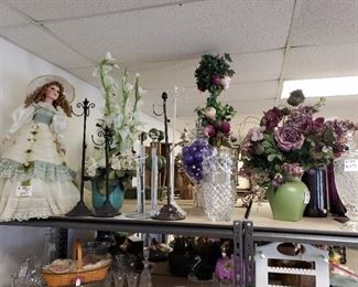 Dolls, Flowers, Doll Stands and Tabletop Wreath Displays!