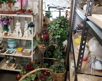 Gorgeous Mirror with 4ft wine glass and silk garland and small tree.