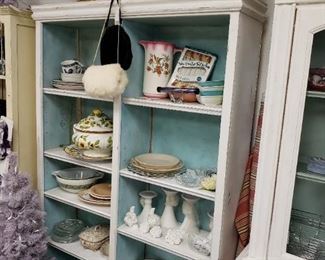 Cabinet and Original Art, Vintage and New Decor Ware!